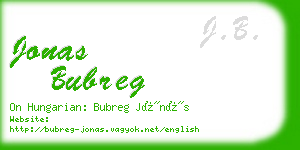 jonas bubreg business card